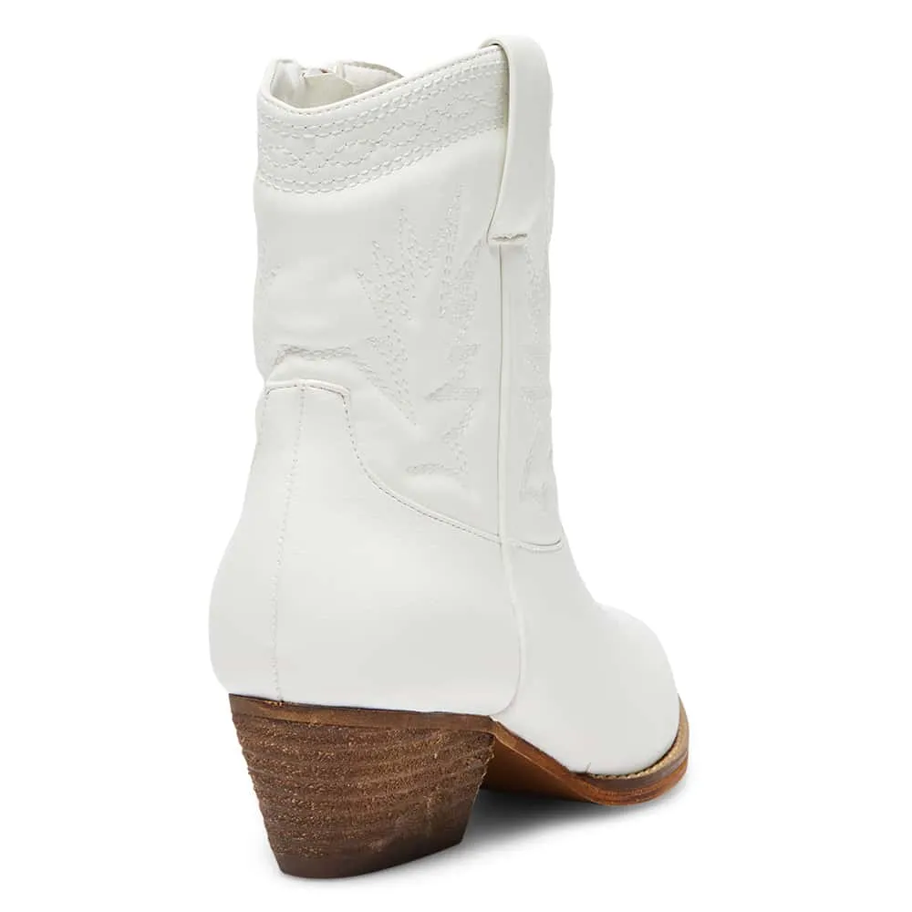 Texas Boot in White Smooth