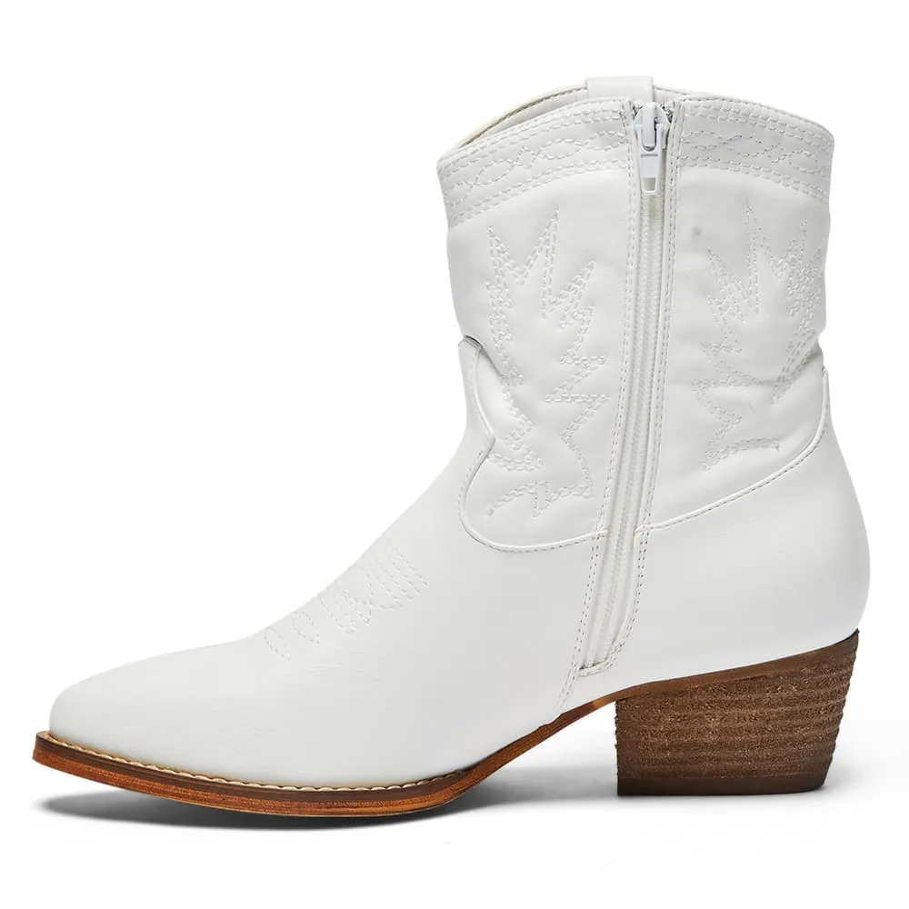 Texas Boot in White Smooth