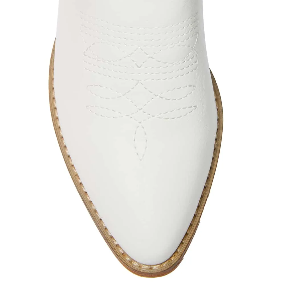 Texas Boot in White Smooth