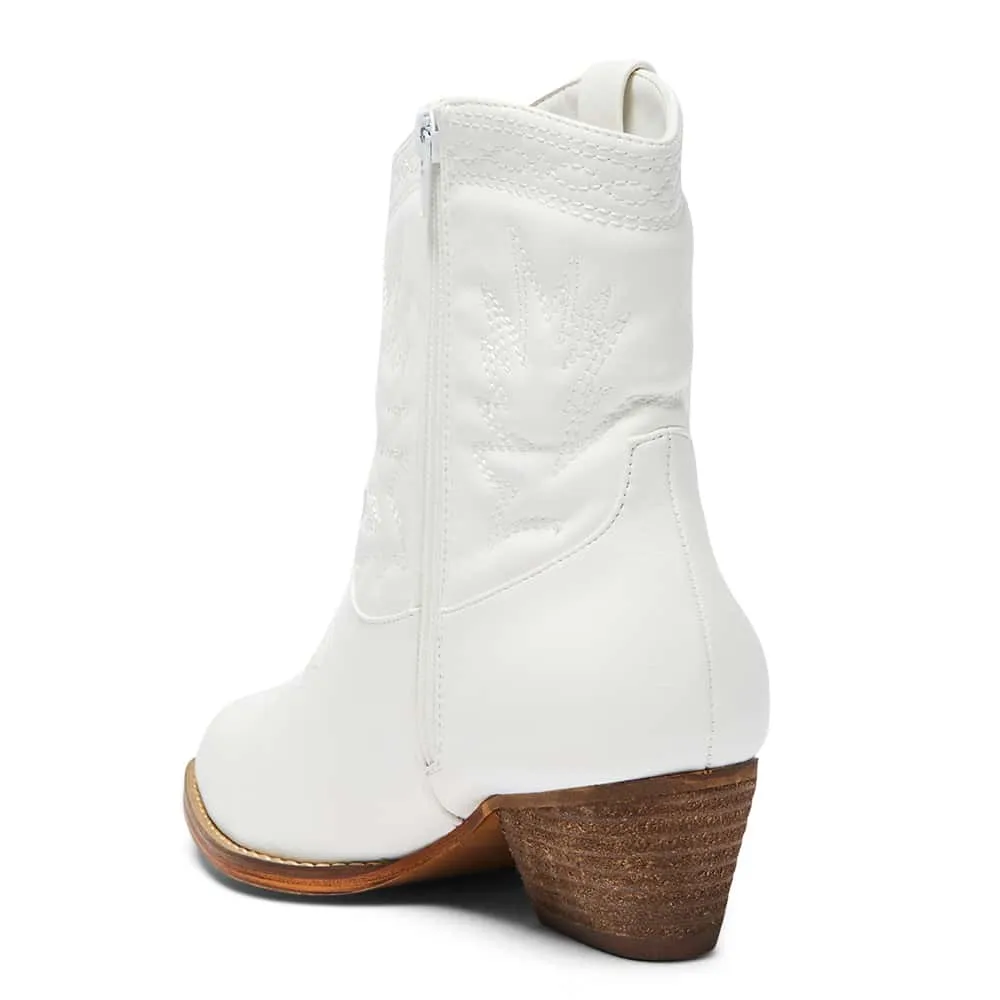Texas Boot in White Smooth