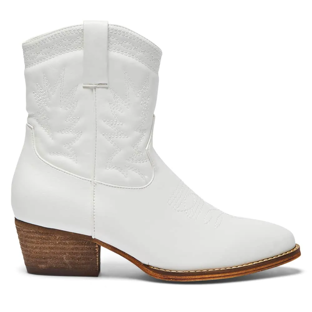 Texas Boot in White Smooth