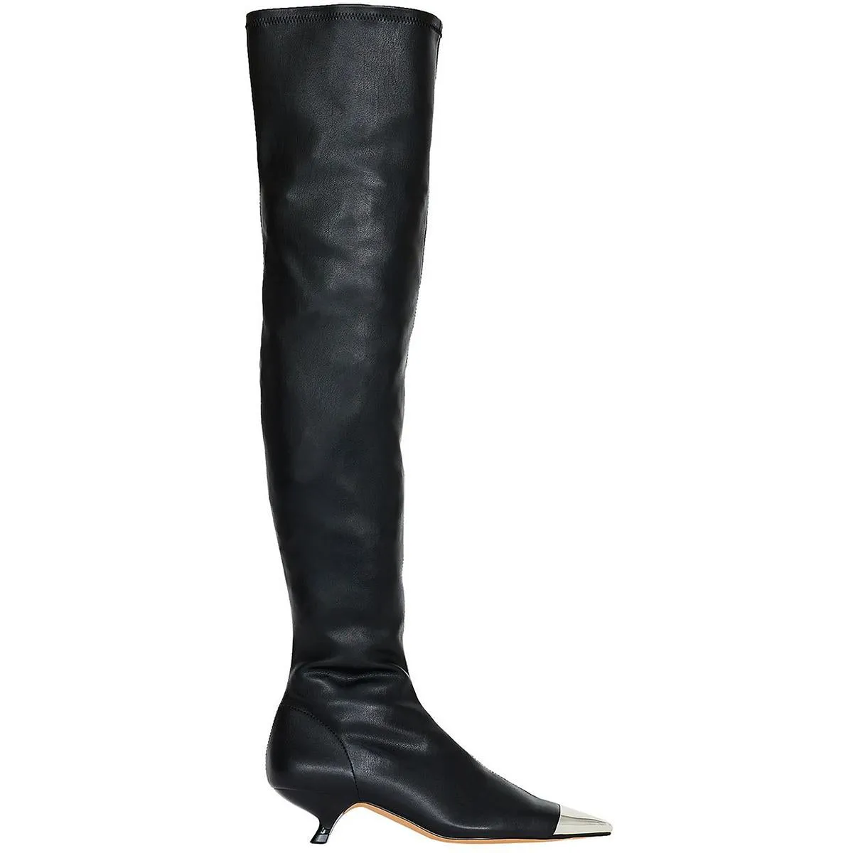 the Micro Heel OTK Boot Womens Toe Cap Manmade Thigh-High Boots