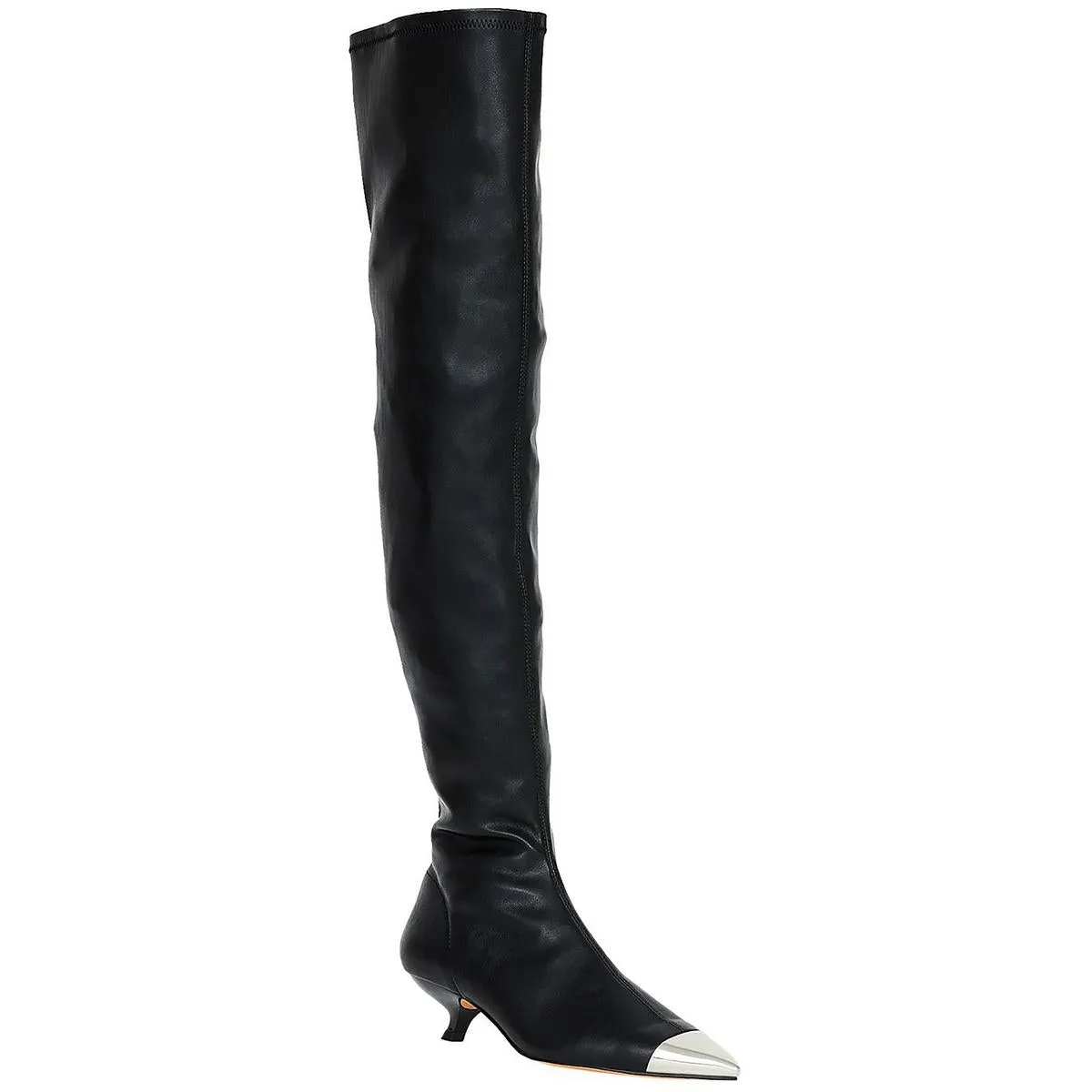 the Micro Heel OTK Boot Womens Toe Cap Manmade Thigh-High Boots