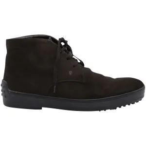 Tod's Winter Gommino Lace-up Ankle Boots in Dark Brown Suede