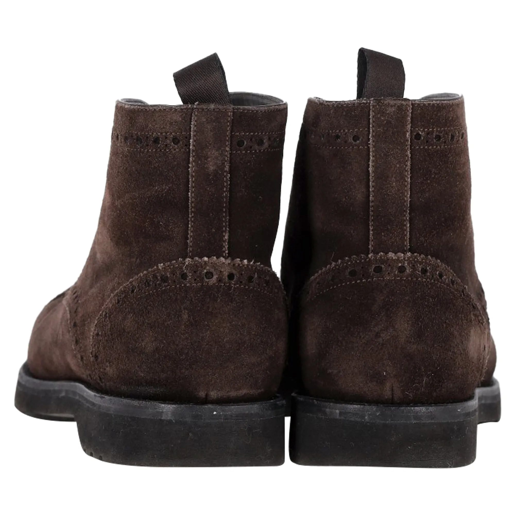 Tom Ford Laser Cut Lacer-Up Chukka Boots in Brown Suede