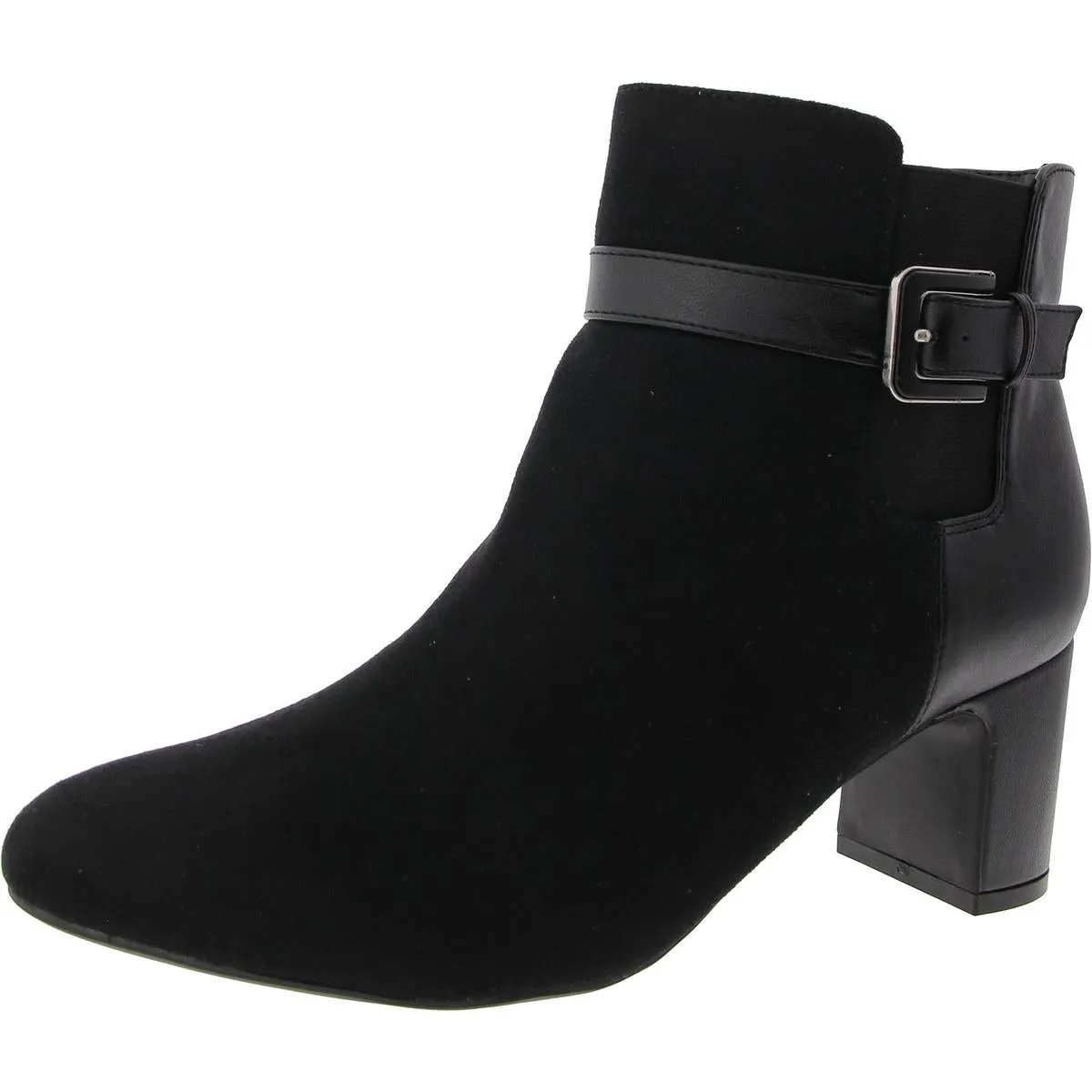 Truly Womens Belted Faux Suede Ankle Boots