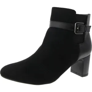 Truly Womens Belted Faux Suede Ankle Boots
