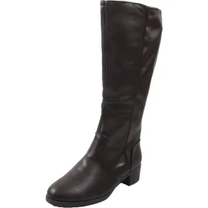 Tucker Womens Zipper Faux Leather Knee-High Boots