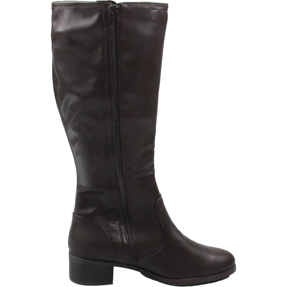 Tucker Womens Zipper Faux Leather Knee-High Boots