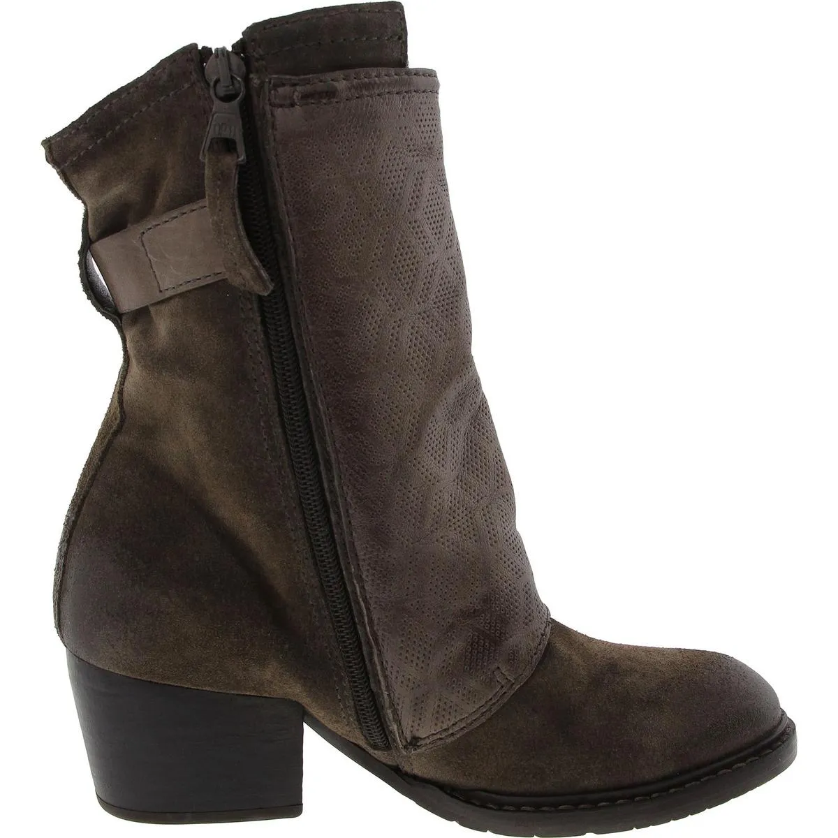 Tulia Womens Block Heel Leather Ankle Boots