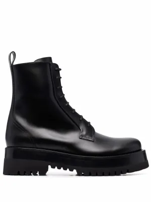 Valentino Ankle-Length Lace-Up Boots