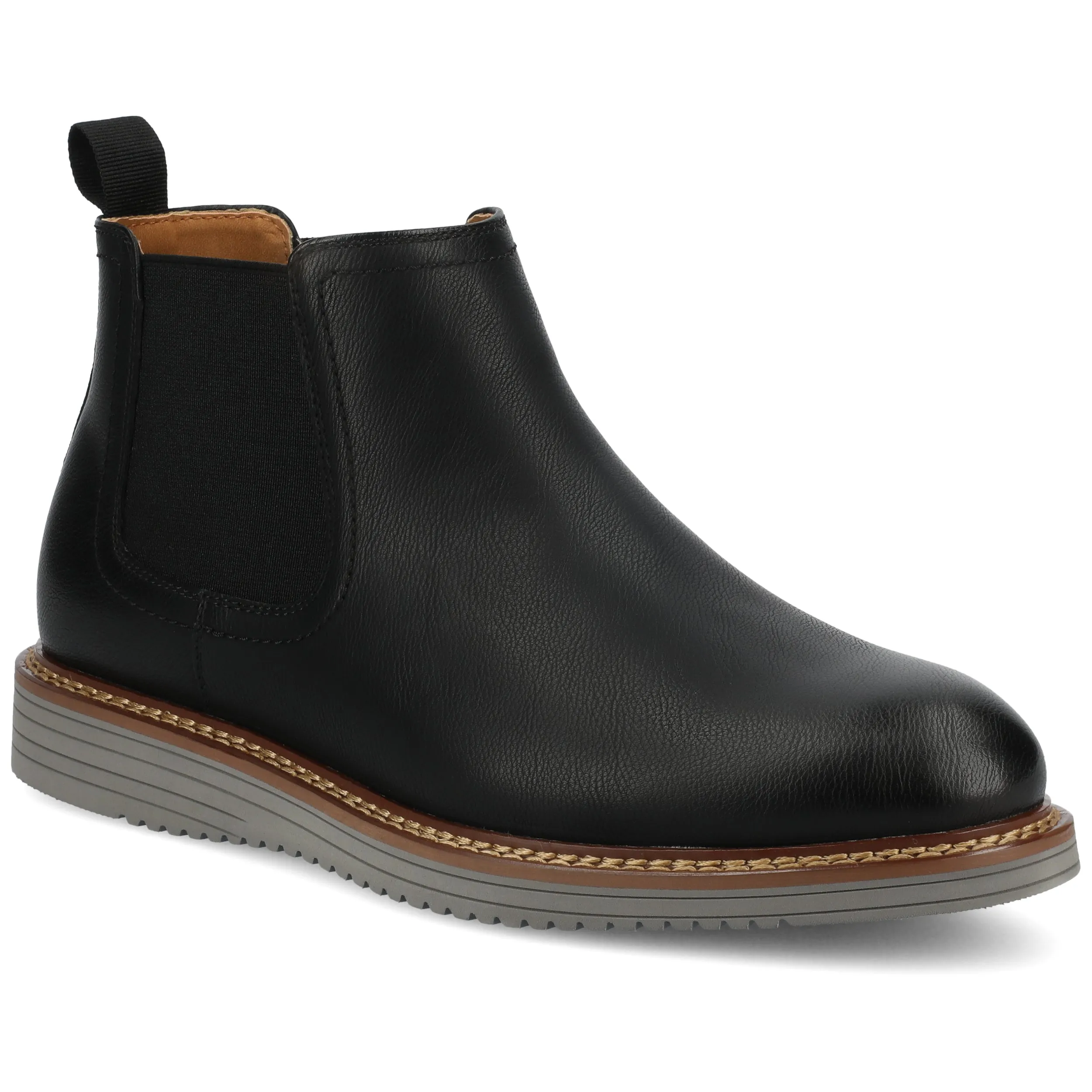 Vance Mens Salter Medium and Wide Width Plain Toe Casual Chelsea Boot