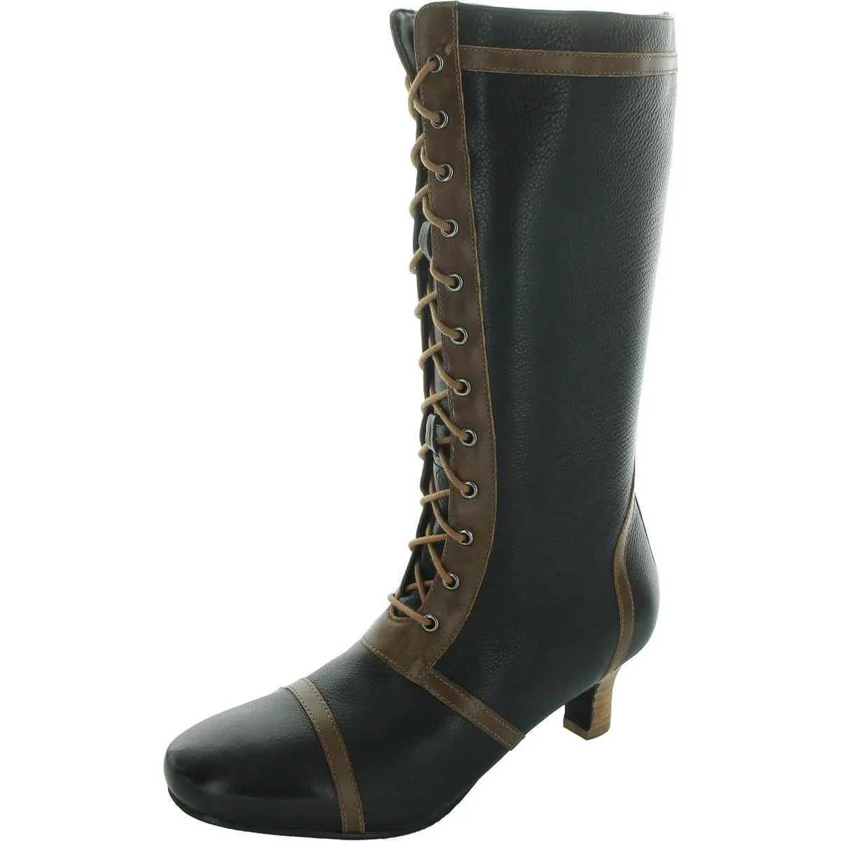 Vintage 2.0 Womens Floral Print Leather Knee-High Boots