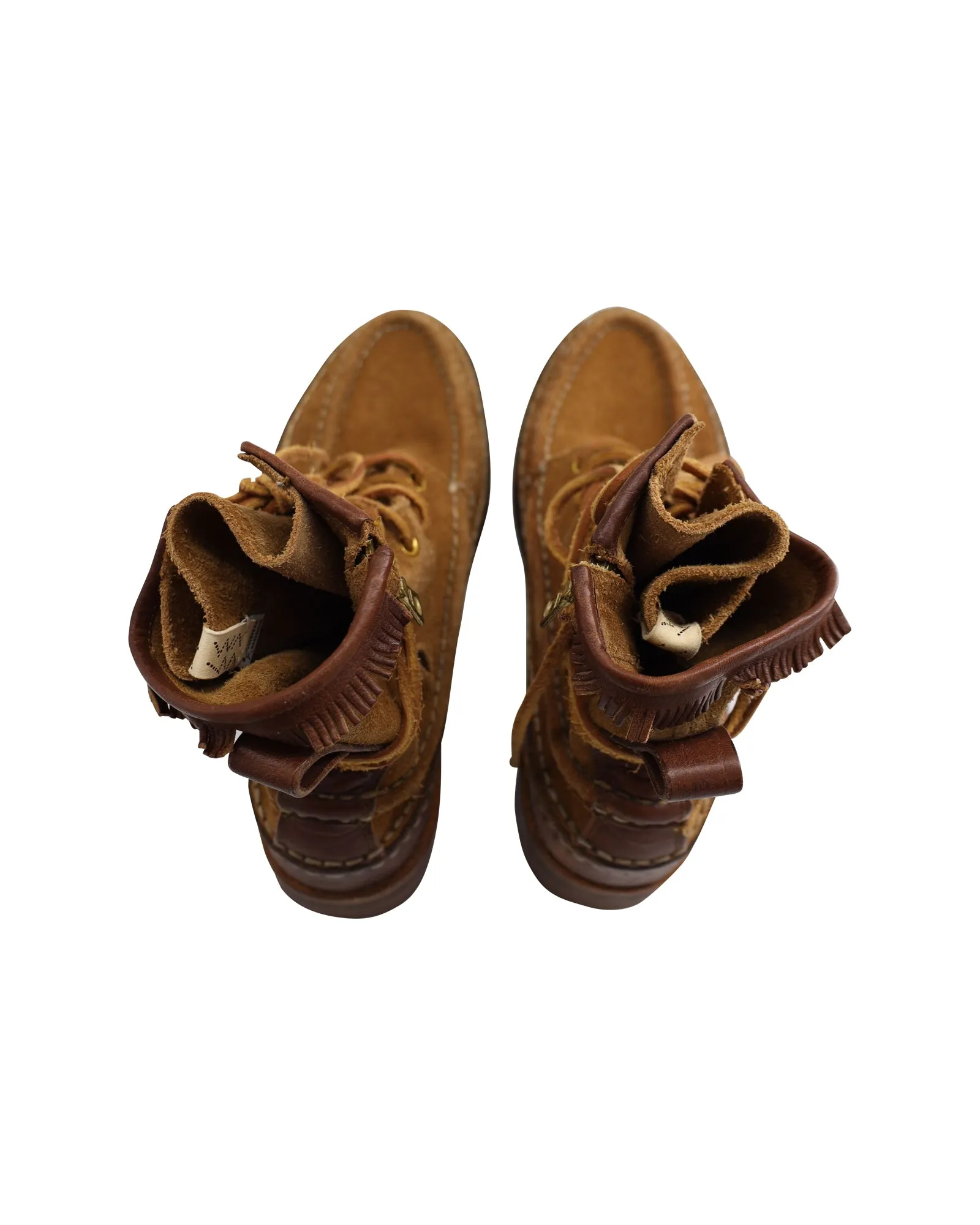 Visvim Grizzly Hi-Folk Boots in Brown Calfskin Suede
