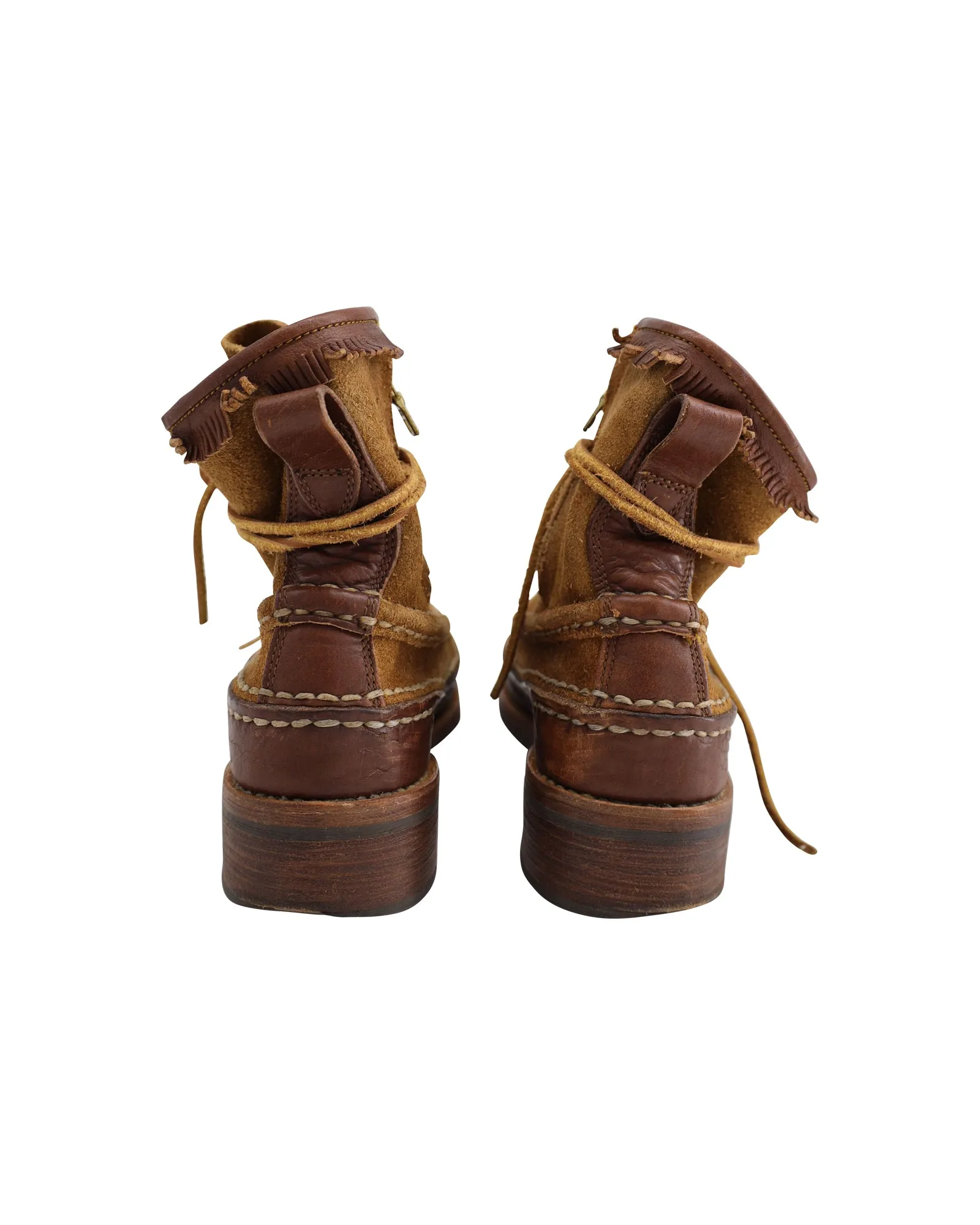 Visvim Grizzly Hi-Folk Boots in Brown Calfskin Suede