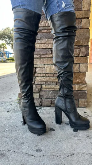 VIVIAN21W - BLACK PU (WIDE WIDTH BOOTS)
