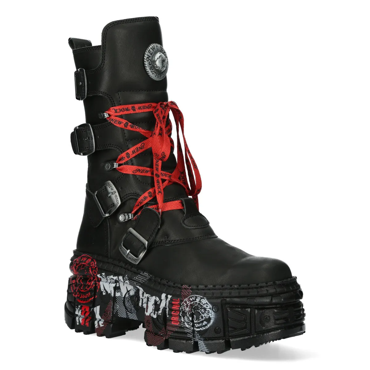 WALL028B-C1 Boots Leather Platform Gothic