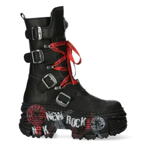 WALL028B-C1 Boots Leather Platform Gothic