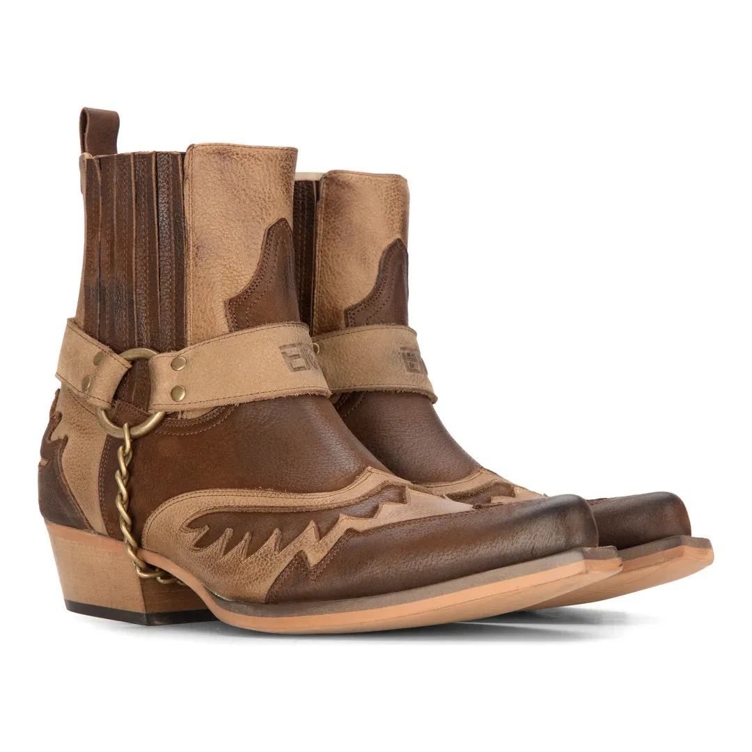 Western Cowboy Real Leather Pointed Boots
