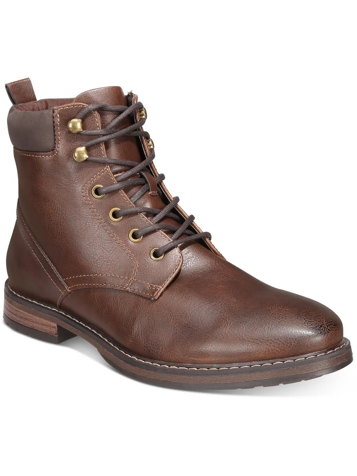 Westin Mens Faux Leather Round Toe Combat & Lace-up Boots