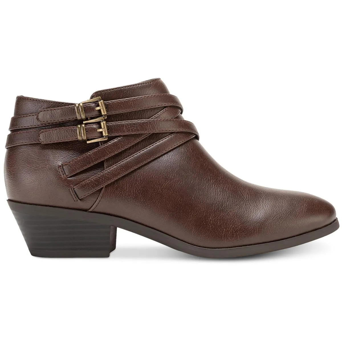 Willow Womens Faux Leather Block Heel Ankle Boots