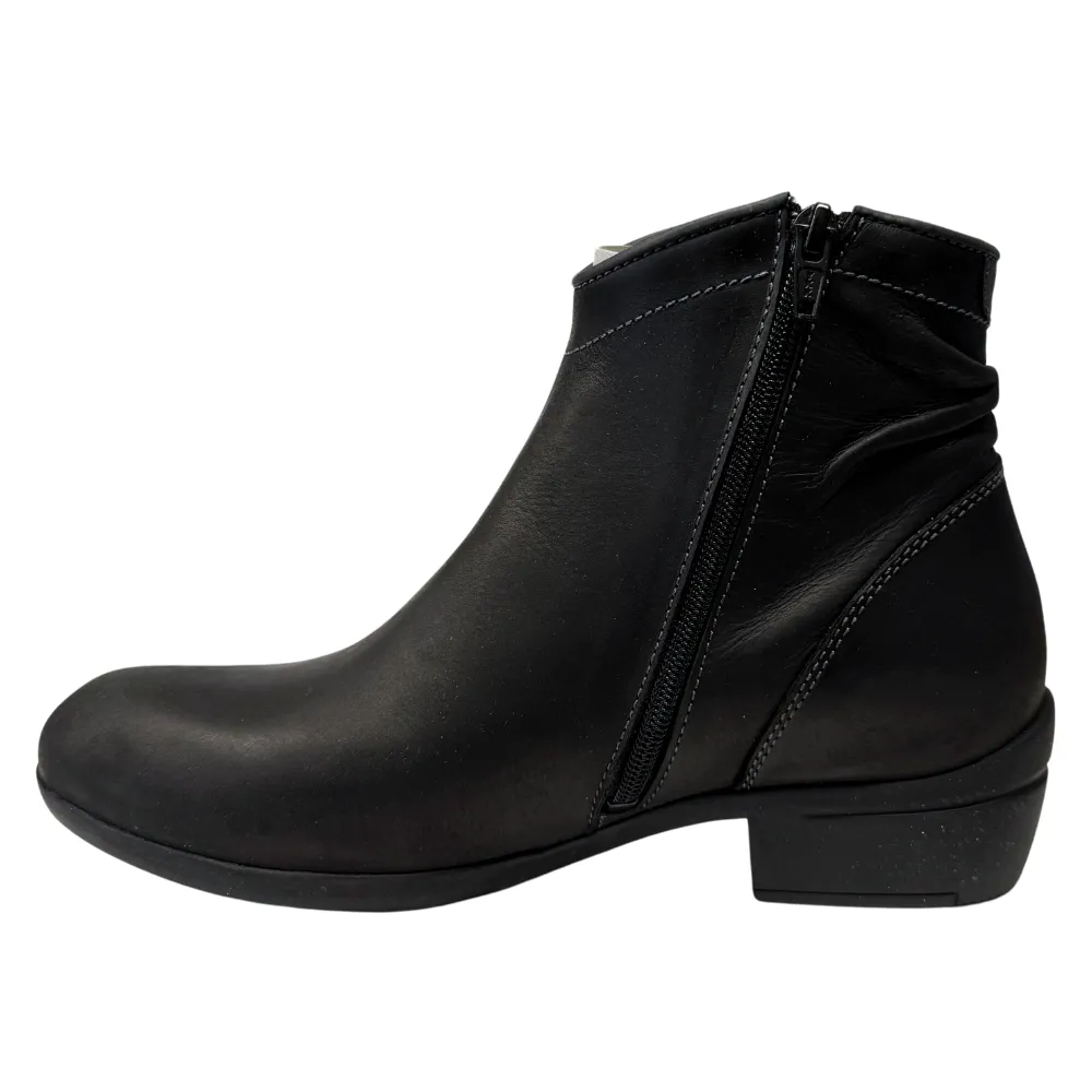 Wolky Winchester Black Leather Bootie (Women's)