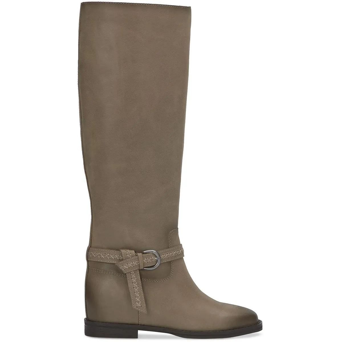 Womens Belted Leather Knee-High Boots