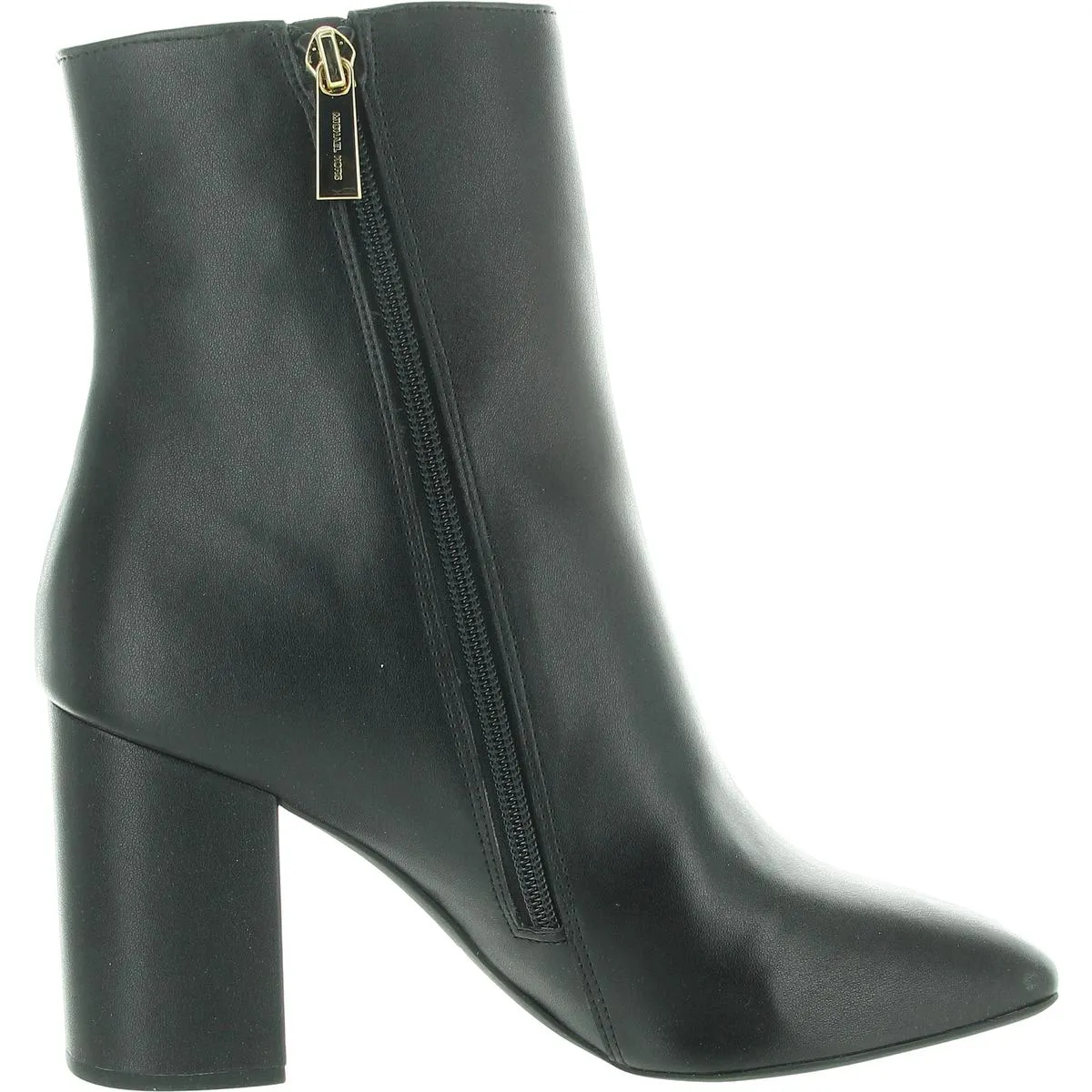Womens Block Heel Faux Leather Ankle Boots