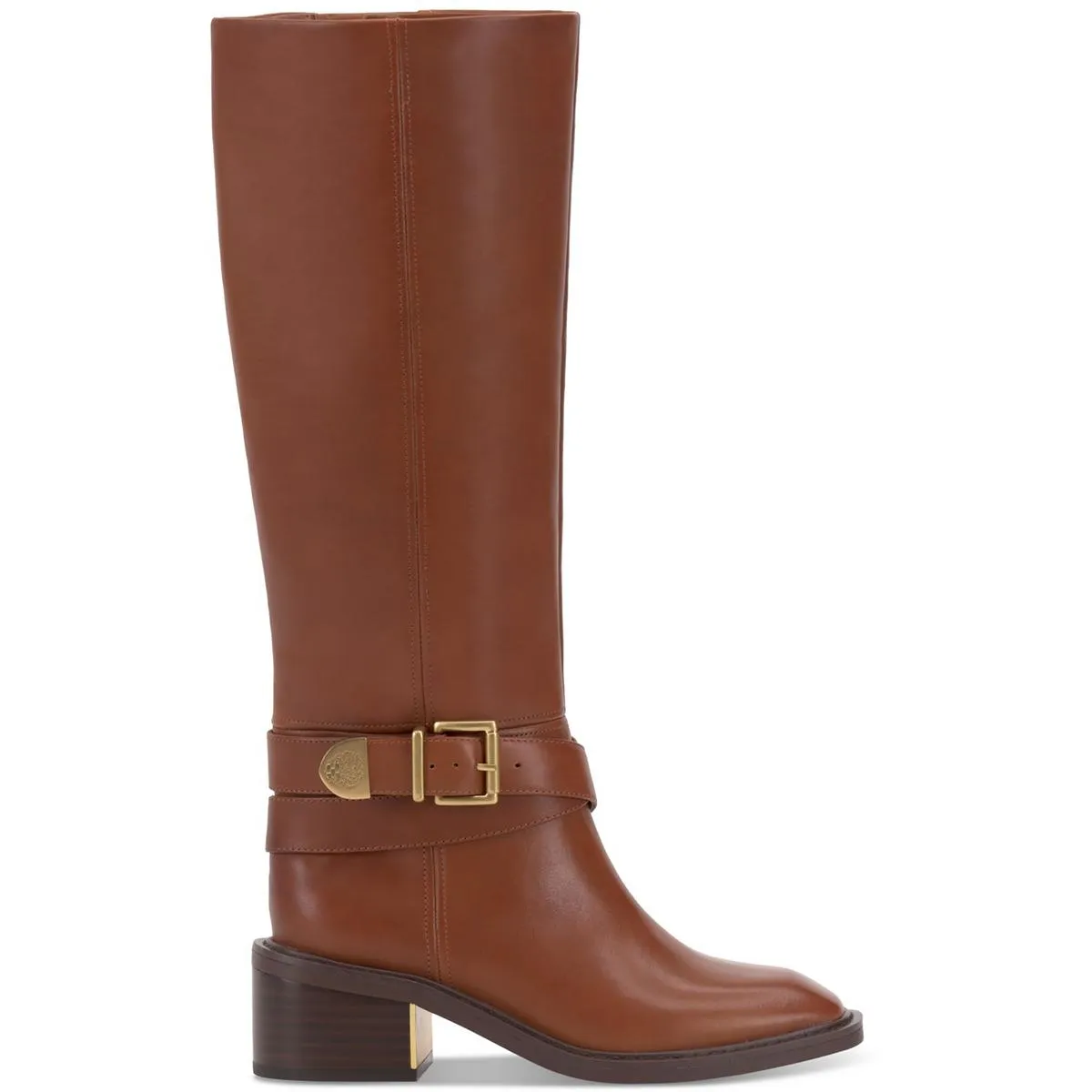 Womens Buckle Leather Knee-High Boots