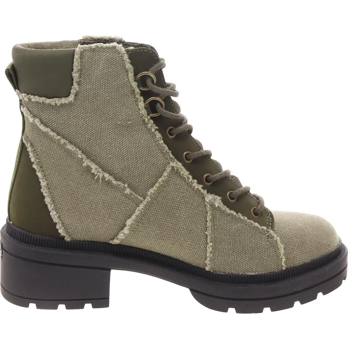 Womens Canvas Combat & Lace-Up Boots