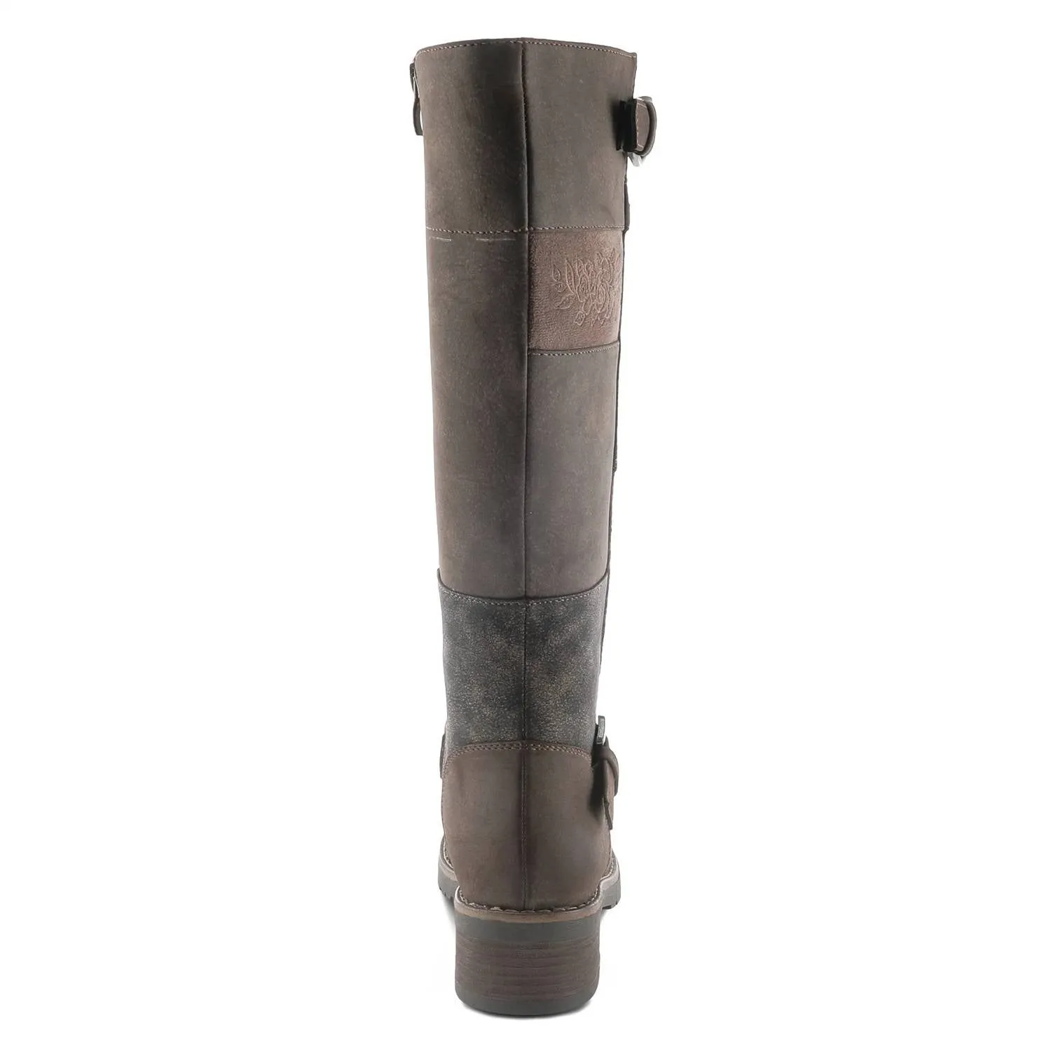 Women's Collage Tall Boots In Brown Multi