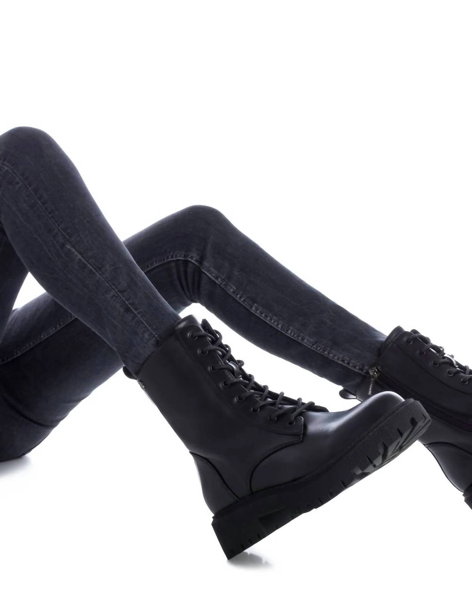 Women's Combat Booties In Black