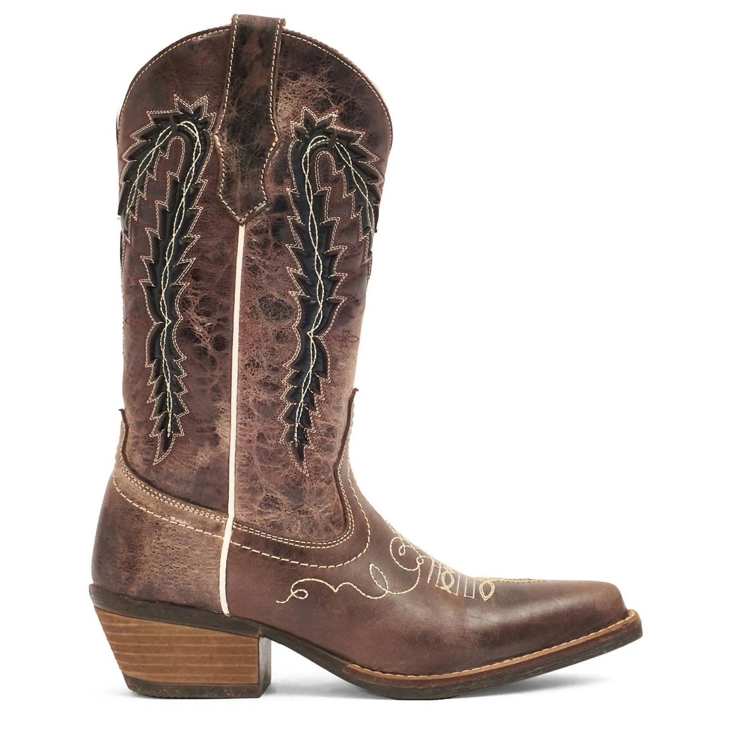 Women's Cowgirl Leather Boots In Dark Brown