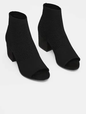 Women's Croft Stretch Open Toe Block Heels In Black Stretch
