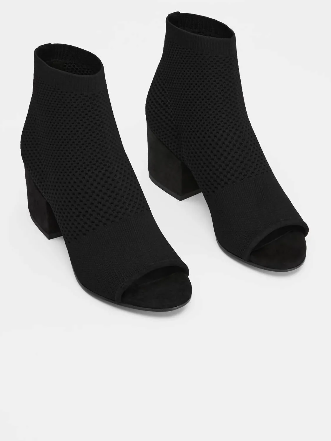 Women's Croft Stretch Open Toe Block Heels In Black Stretch