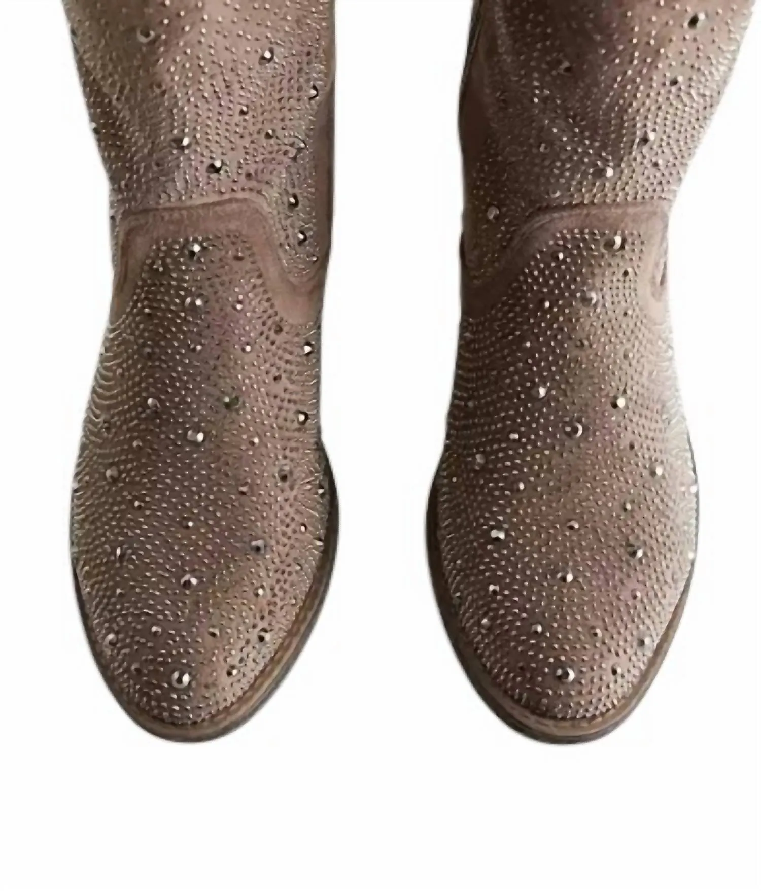 Women's Crystal Studded Boot In Taupe