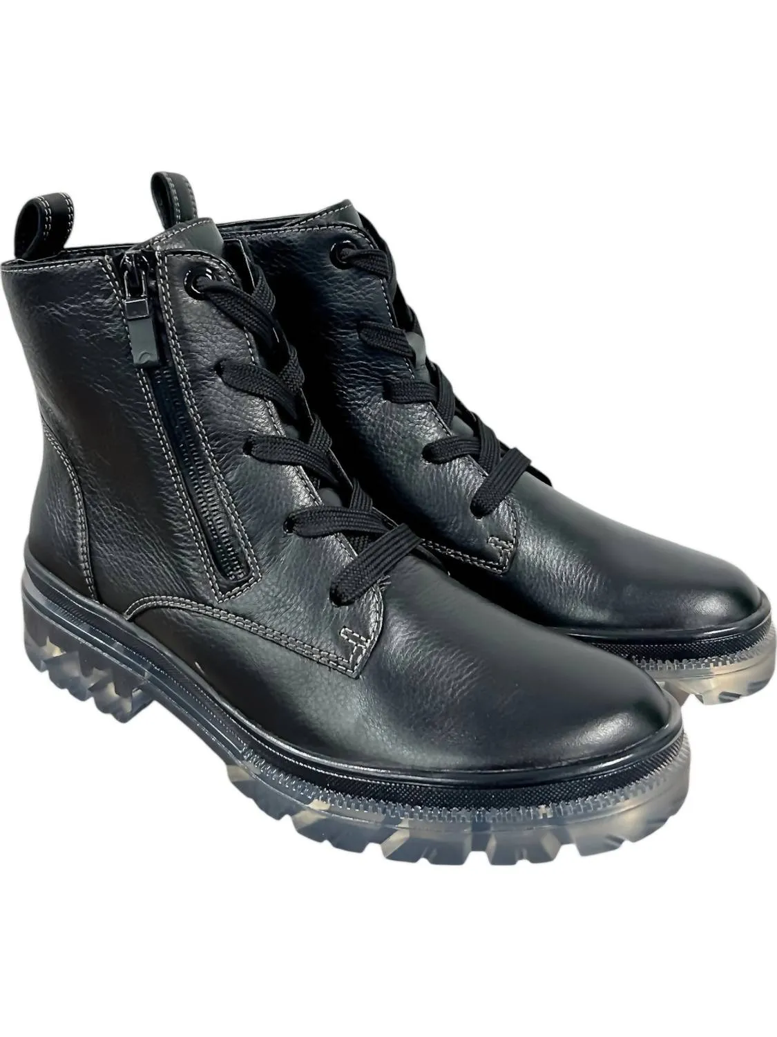 Women's Debbie Ii Lug Sole Lace & Zip Boot In Black