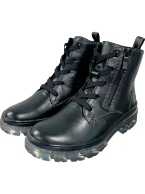Women's Debbie Ii Lug Sole Lace & Zip Boot In Black