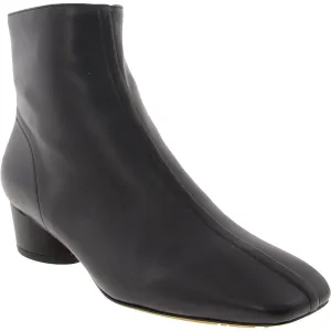 Womens Embossed Leather Ankle Boots