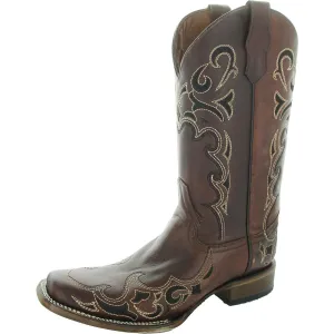 Womens Embroidered Leather Cowboy, Western Boots
