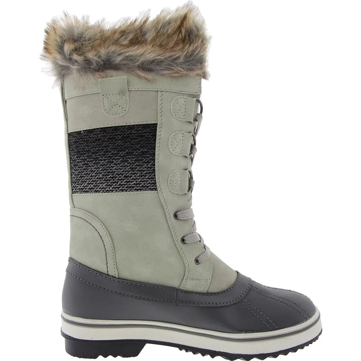 Womens Faux Fur Lined Faux Leather Winter & Snow Boots