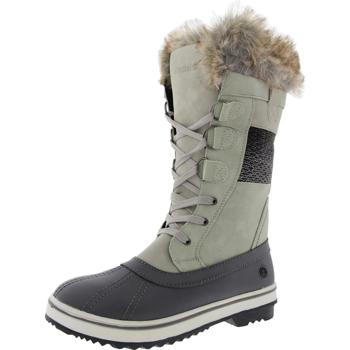Womens Faux Fur Lined Faux Leather Winter & Snow Boots
