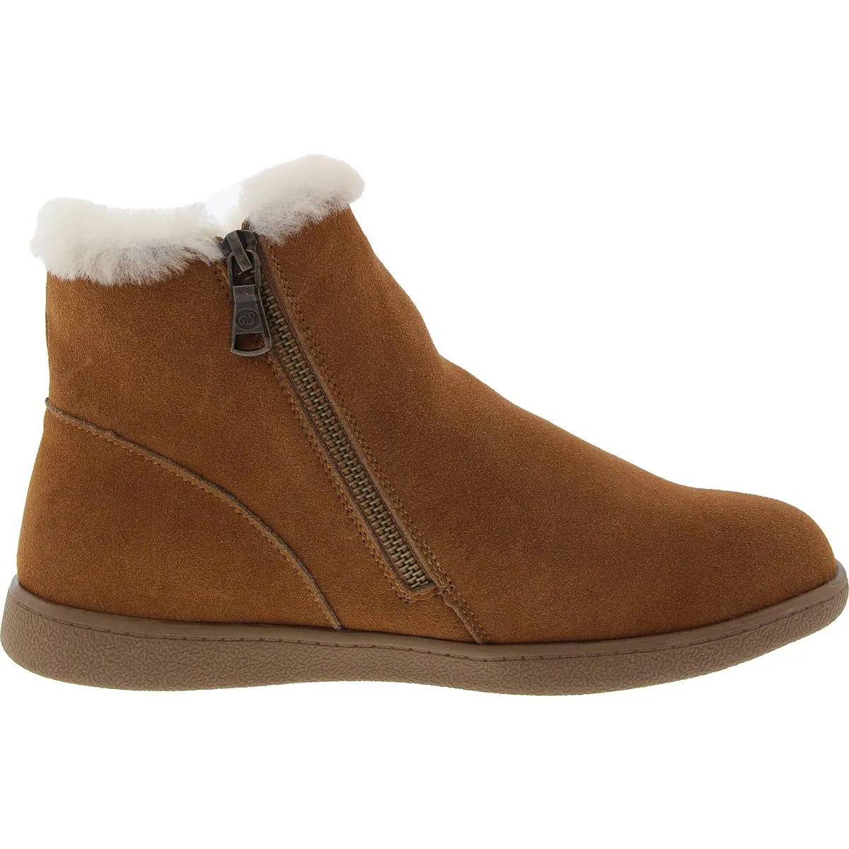 Womens Faux Fur Lined Suede Booties