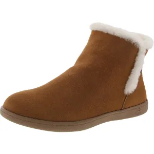 Womens Faux Fur Lined Suede Booties
