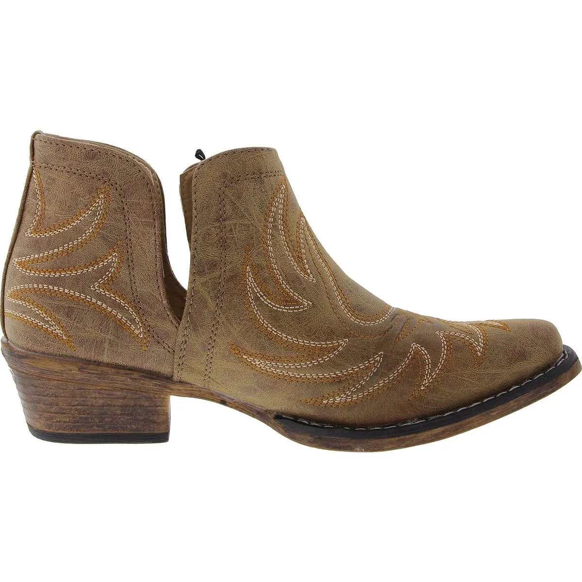 Womens Faux Leather Embroidered Cowboy, Western Boots