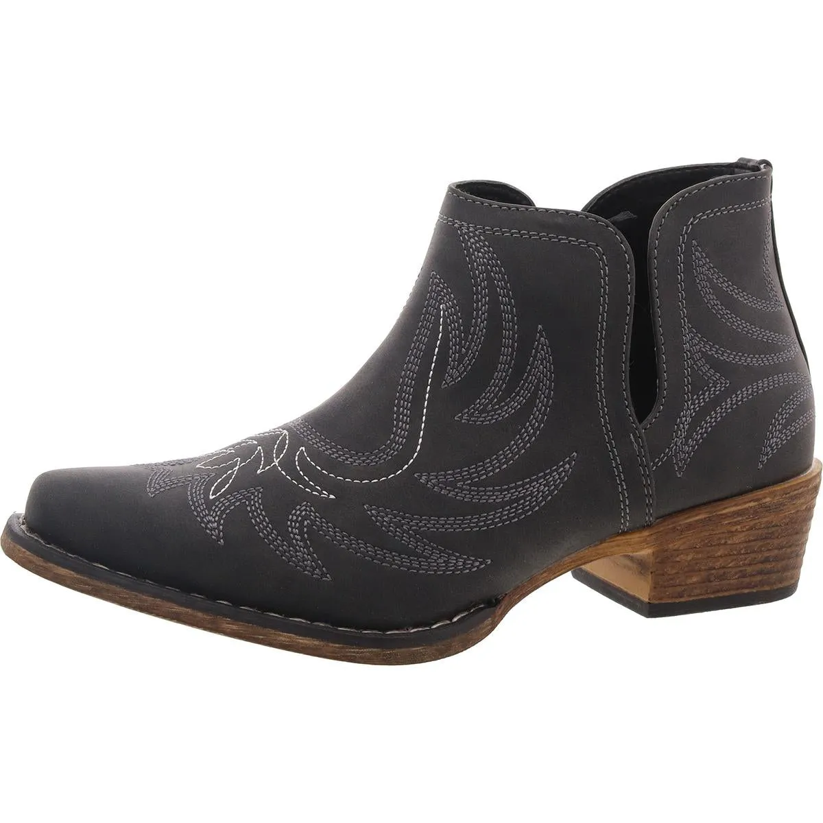 Womens Faux Leather Embroidered Cowboy, Western Boots