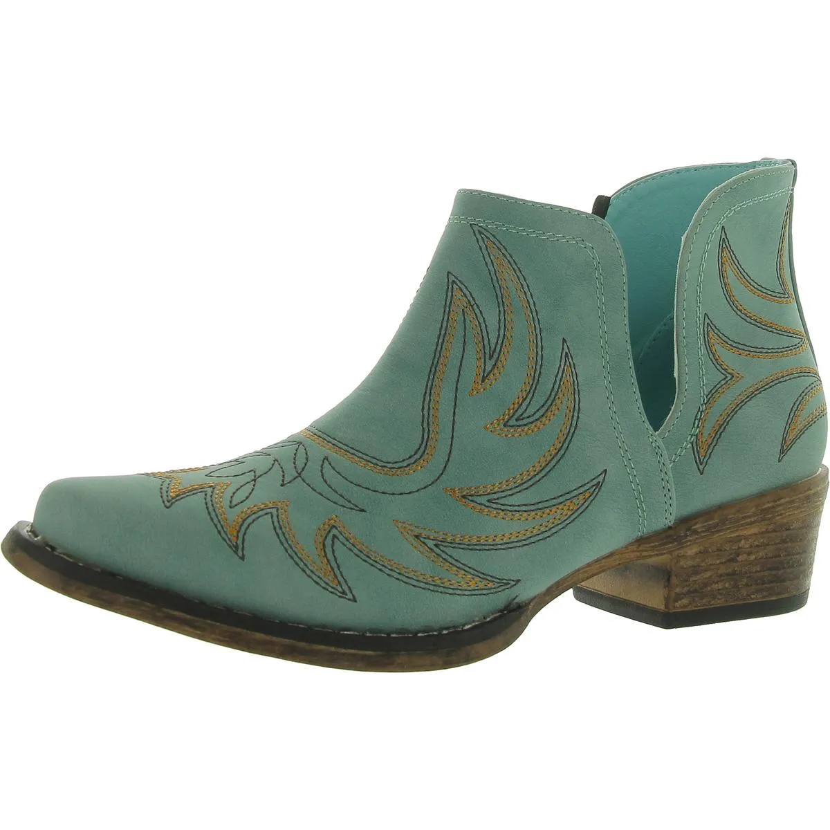Womens Faux Leather Embroidered Cowboy, Western Boots