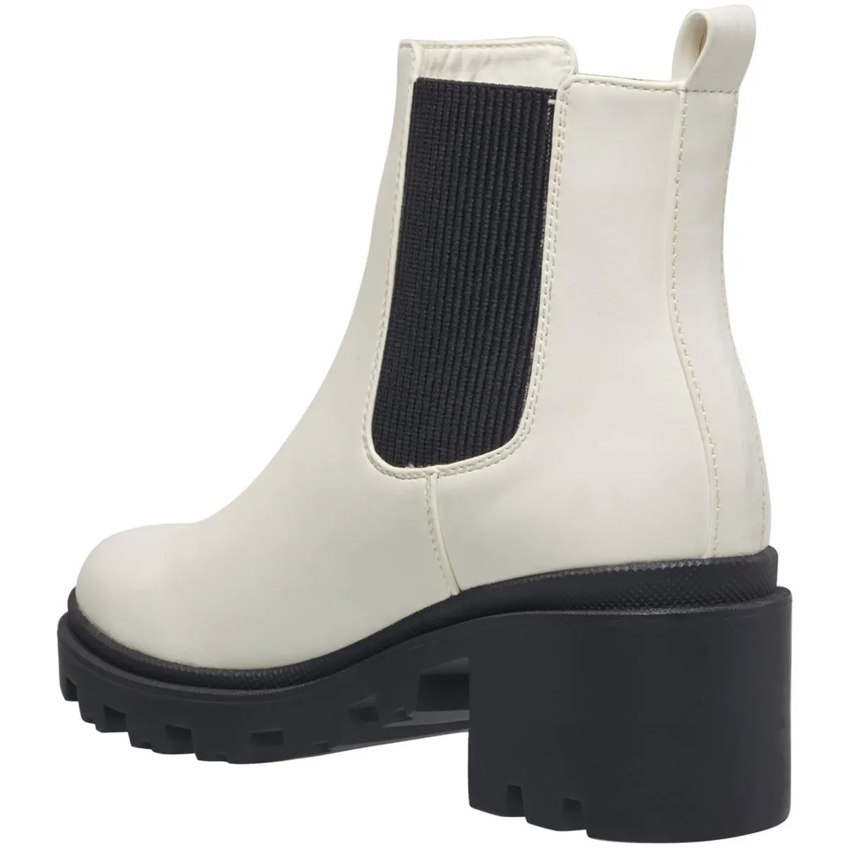 Womens Faux Leather Lugged Sole Chelsea Boots