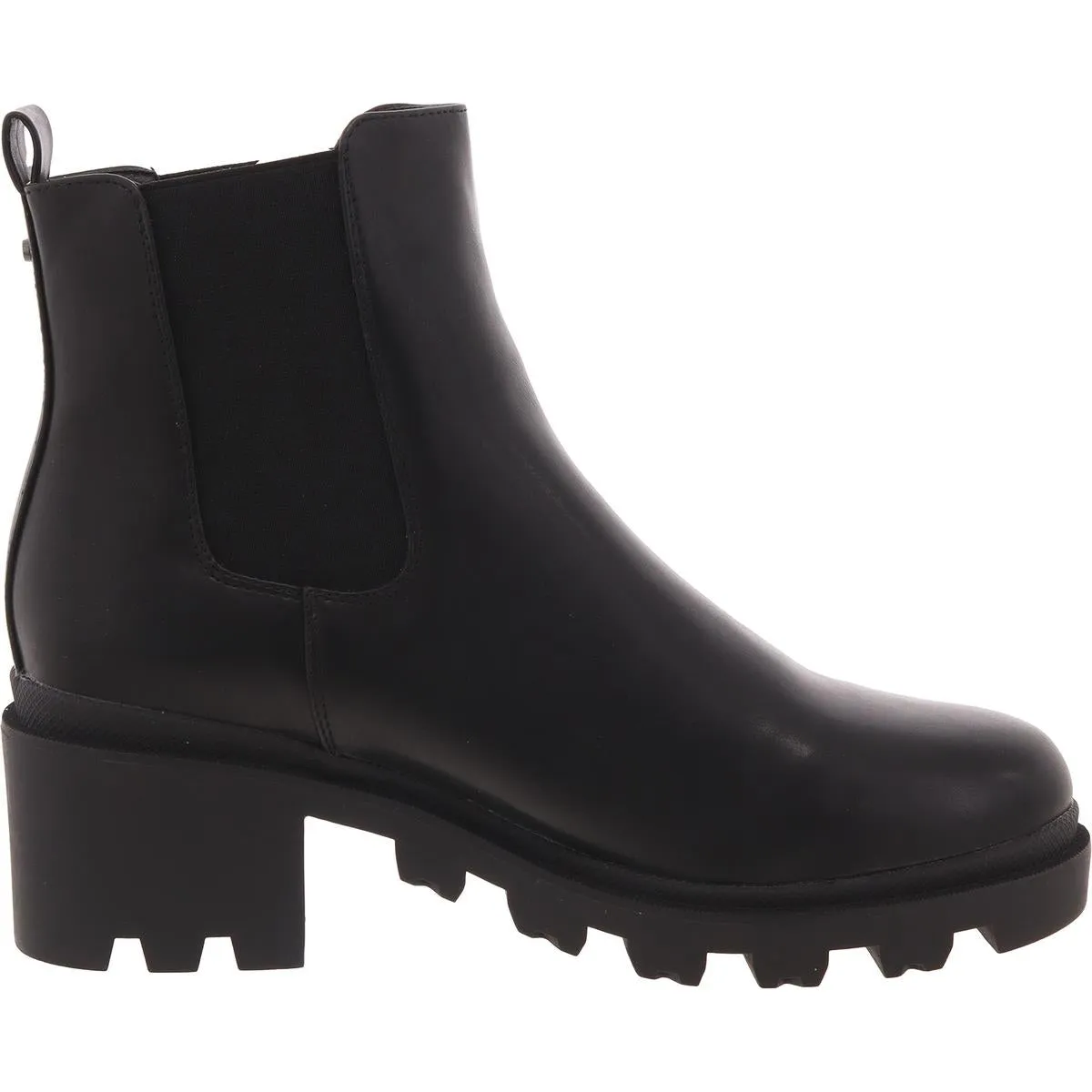 Womens Faux Leather Lugged Sole Chelsea Boots