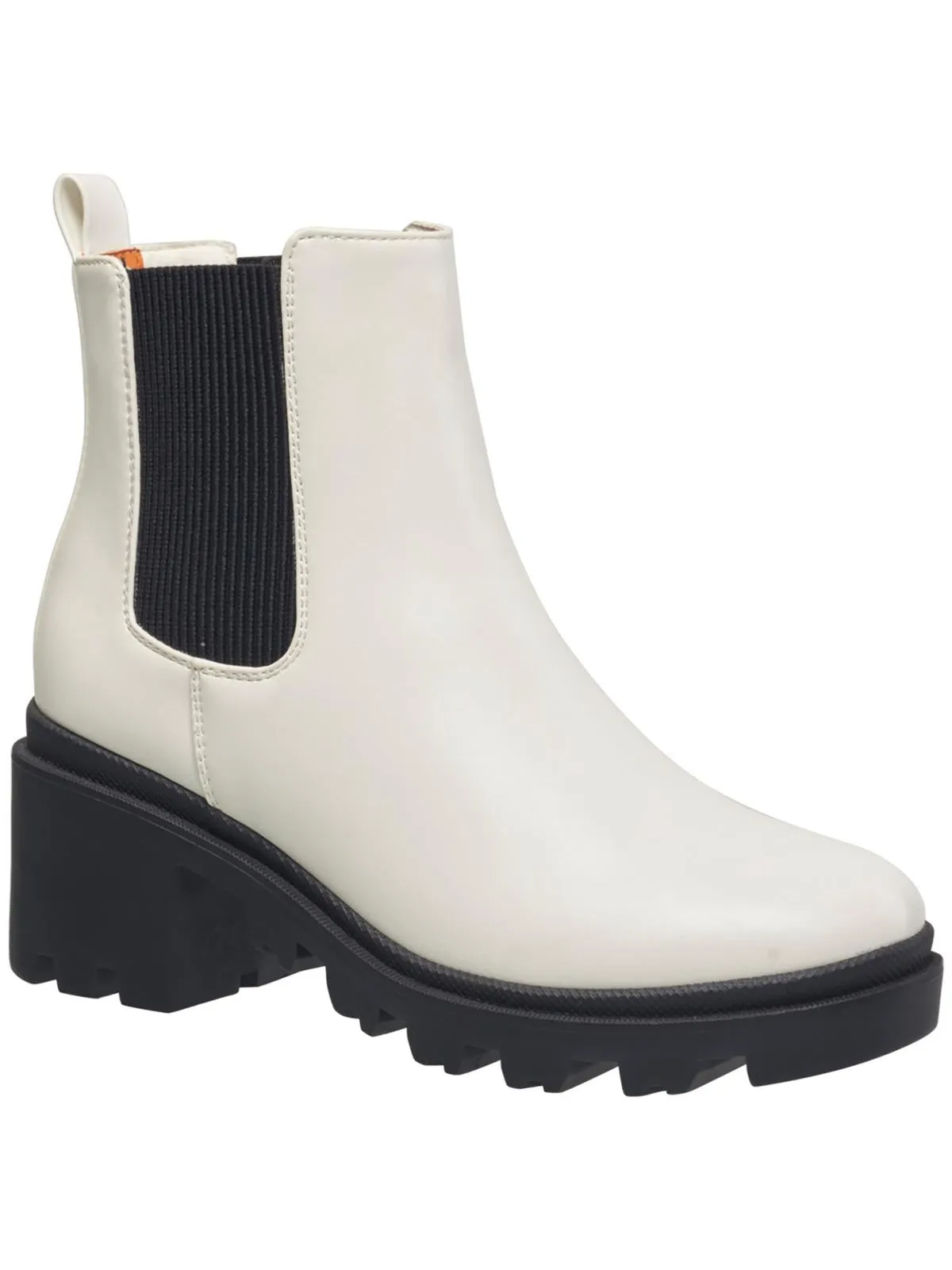 Womens Faux Leather Lugged Sole Chelsea Boots